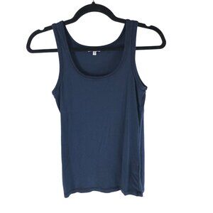 Splendid Navy Blue Womens Tank Top Cotton Blend Scoop Neck Sleeveless S